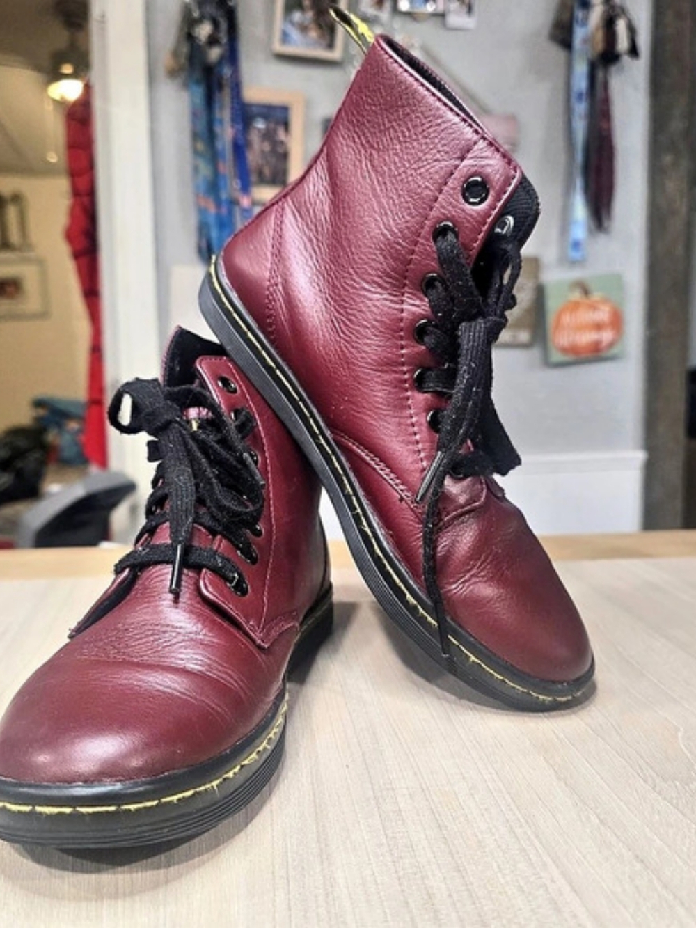 Dr. Martens 1460 AW004 Boots Burgundy & Black US 6